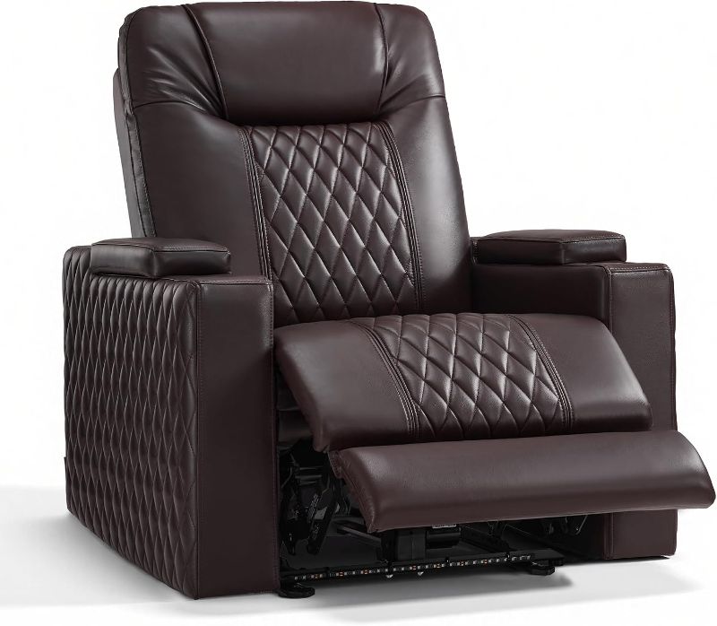 Photo 1 of MCombo Oversized Leather Power Recliner Chair for Big and Tall (Brown)
155° Zero Gravity, Adjustable Headrest, Armrest Storage, USB & Type-C Ports, Cup Holders, FSC & OEKO Certified
