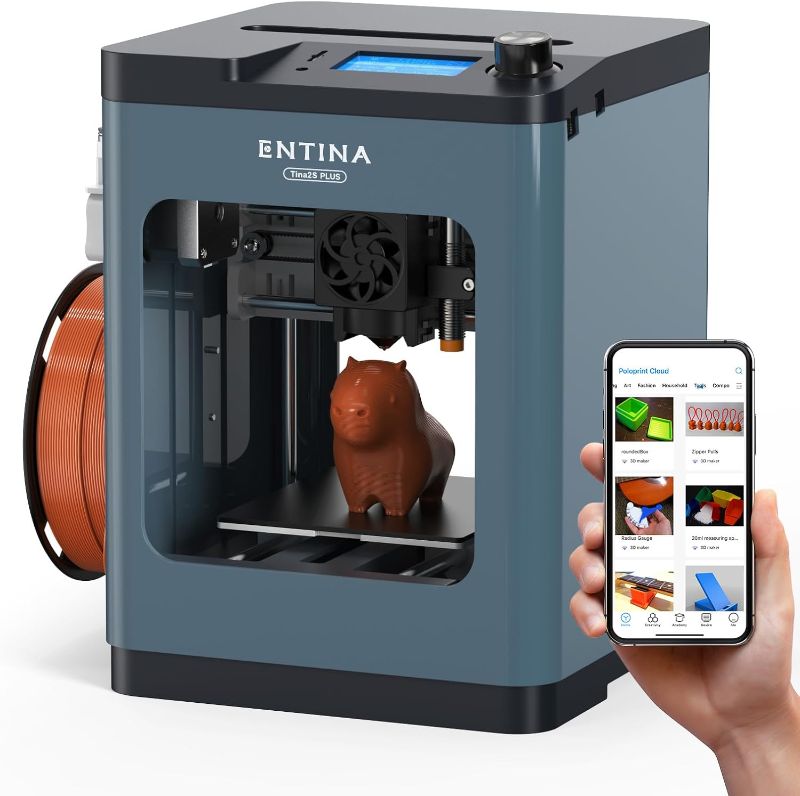 Photo 1 of Entina Tina2 Plus 250mm/s Fast 3D Printer for Kids & Beginners, WiFi Print
Fully Assembled, Auto Leveling, Quiet Printing, PEI Build Plate and Open-Source Support for Easy Home, School and STEM Use.