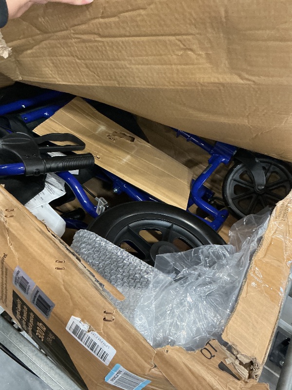 Photo 1 of Medline Lightweight Transport Wheelchair with Handbrakes