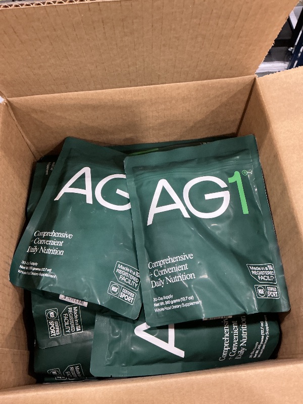 Photo 1 of AG1 Greens Powder Refill Pouch – 75 Vitamins, Multivitamin & Probiotic | Gut Health Support | Vegan, Keto, Gluten Free | Athletic Greens Supplement - Pouch Only, Classic Formula 20 pcs  EXP 02/2027