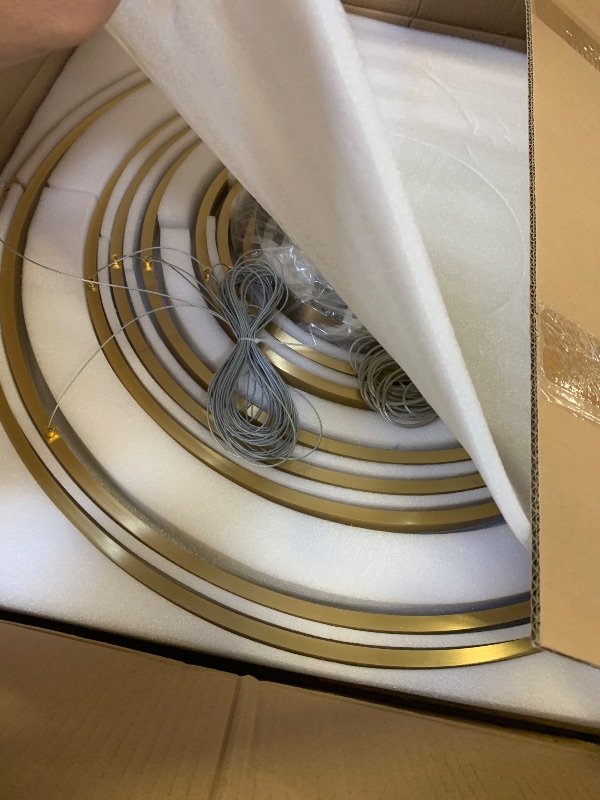 Photo 1 of Benkut 7-Ring LED Chandelier - Gold, Dimmable