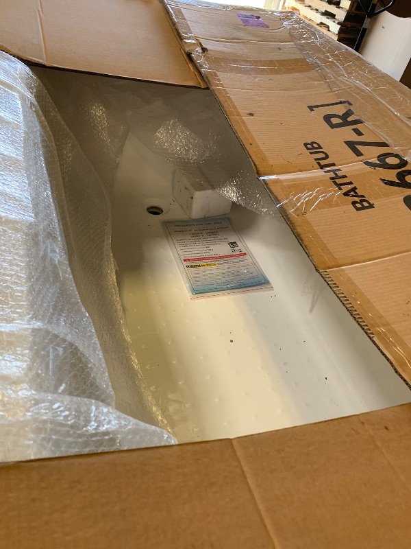 View 3 of WOODBRIDGE 60" Alcove Soaking Bathtub White