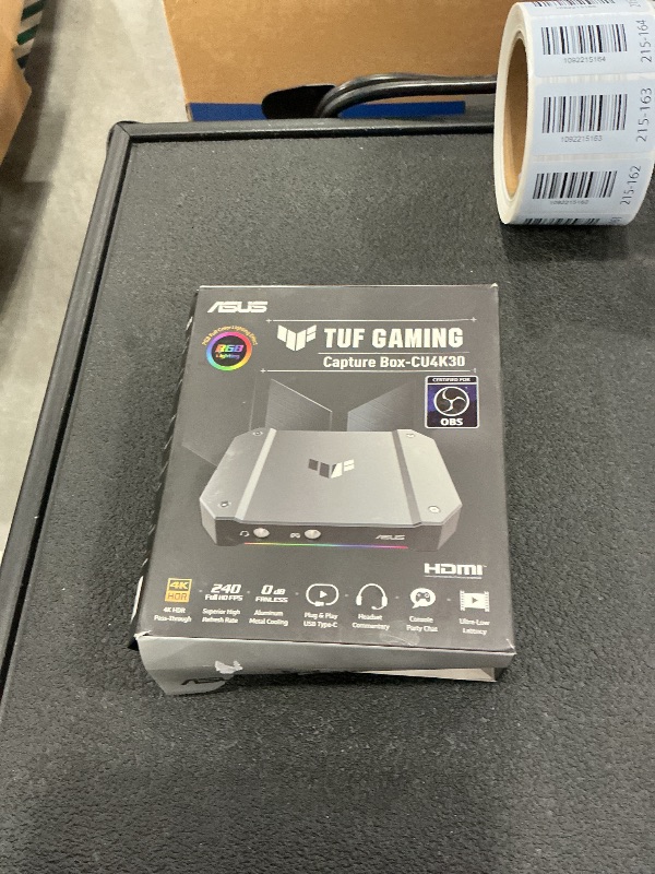 Photo 1 of ASUS TUF Gaming Video Capture Card (CU4K30) 4K/2K/1080P 120 FPS & HDR Passthrough, Near-Zero Latency, Certified for OBS, USB 3.2, Plug & Play, Record & Stream with PC, PS5, Xbox, Switch