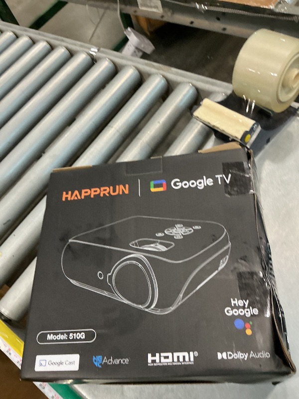 View 2 of [KEYSTONE DOESN'T ADJUST] Official Licensed Google TV - HAPPRUN Native 1080P Bluetooth Projector