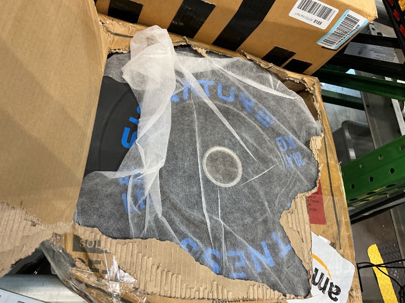 View 2 of [JUST THE PLATE] Fitvids 2-Inch Olympic Rubber Weight Plates Set with 7ft Bar, Bumper Plates Set with Barbell for Strength Training, 180 Lbs Set, Color