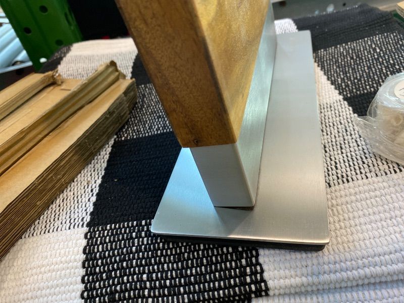 View 3 of [Base is loose] Coninx Magnetic Knife Block with Integrated Sharpener - Double Sided Walnut Wood Knife Holder - Universal Knife Stand with Non-Slip Base for Kitchen Countertop