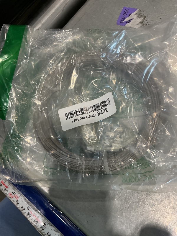View 2 of 1/16 Wire Rope, 100FT 304 Stainless Steel Cable with 50Pcs Crimp Sleeves, Aircraft Grade, 7x7 Strand, 368lbs Breaking Strength, for Garden Trellis, Clothesline, Railing,Trellis