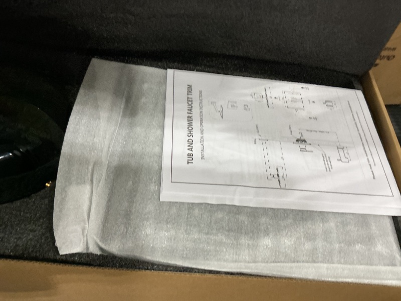 View 2 of [MISSING PARTS] KENES Matte Black Shower Set with Tub Faucet, Square Tub Shower Trim Kit