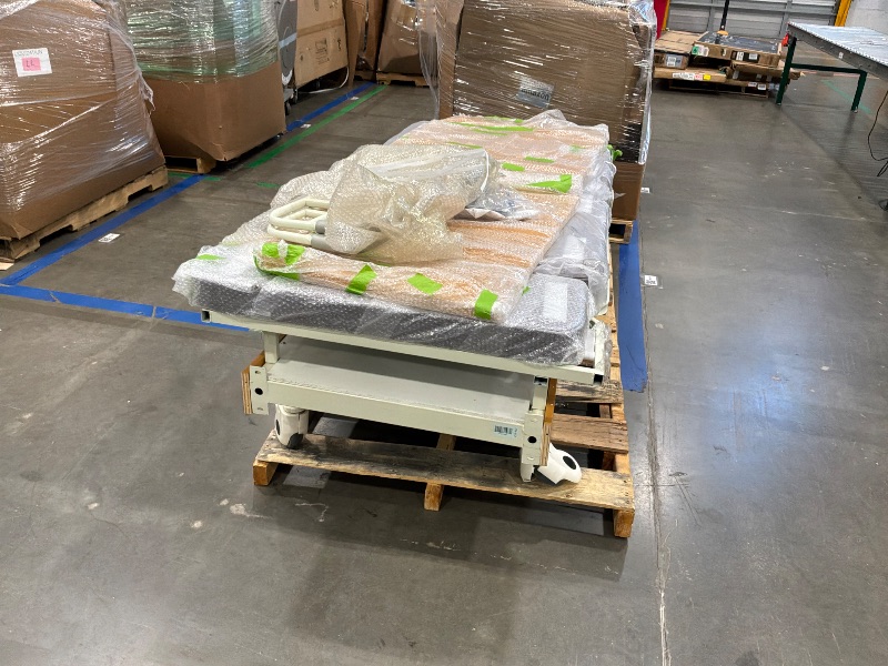 View 2 of [broken wheel] TYJTYDGF Rotating Electric Hospital Beds for Home Use, 90° Sit-to-Stand Nursing Medical Bed for Seniors and Disabled with Adjustable Height, Backrest, Leg Rest, 550 lbs Capacity, Mattress Included