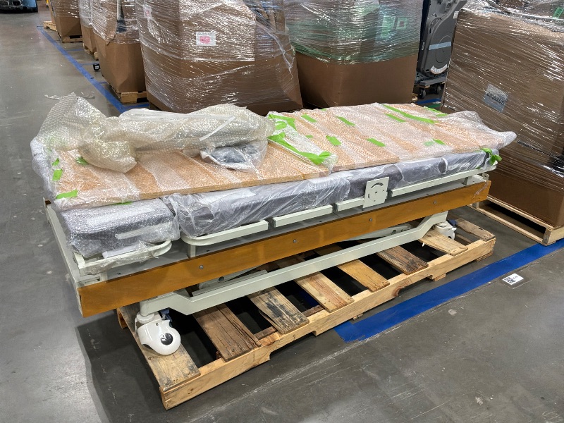 View 3 of [broken wheel] TYJTYDGF Rotating Electric Hospital Beds for Home Use, 90° Sit-to-Stand Nursing Medical Bed for Seniors and Disabled with Adjustable Height, Backrest, Leg Rest, 550 lbs Capacity, Mattress Included