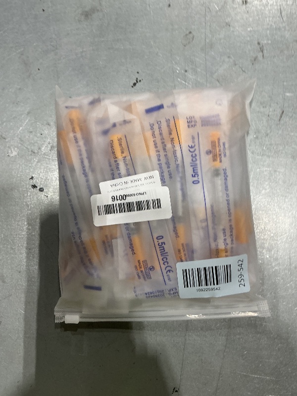 View 2 of 0.5ml/cc 30G 5/16 Inch , U-100 Syringes, Individual Package Pack of 30