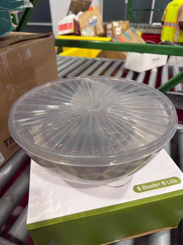 View 4 of [Only 4 Bowls] Freshmage 6-Piece Plastic Mixing Bowls Set with Lids, Gray