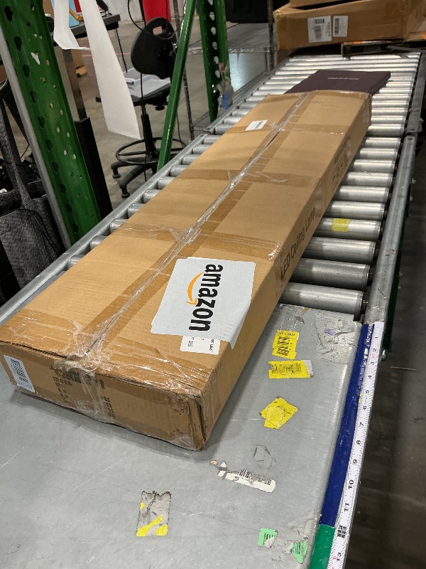 View 2 of *** Missing hardware *** ADISUN Modern LED Ceiling Light, 41inch Dimmable Linear Ceiling Light, Semi Flush Mount Long Lights with Remote Control and Square Side Lighting for Living Room Kitchen Dining Room (Gold)