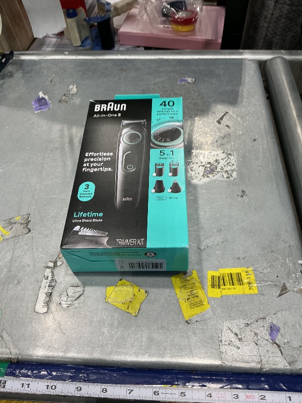 View 1 of [HEAVILY USED] [SIMILAR MODEL]  Braun All-in-One Style Kit Series 3 3450, 5-in-1 Trimmer for Men with Beard Trimmer, Ear & Nose Trimmer, Hair Clippers & More, Ultra-Sharp Blade, 40 Length Settings and Washable