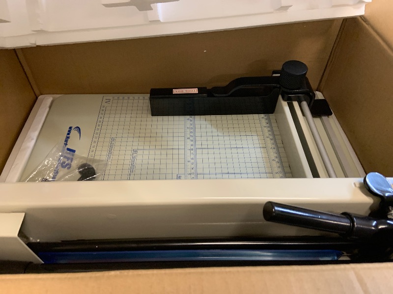 Photo 1 of HFS(R) Heavy Duty Guillotine Paper Cutter 400 Sheet Capacity | Solid Steel Construction (A4-12'' Paper Cutter)