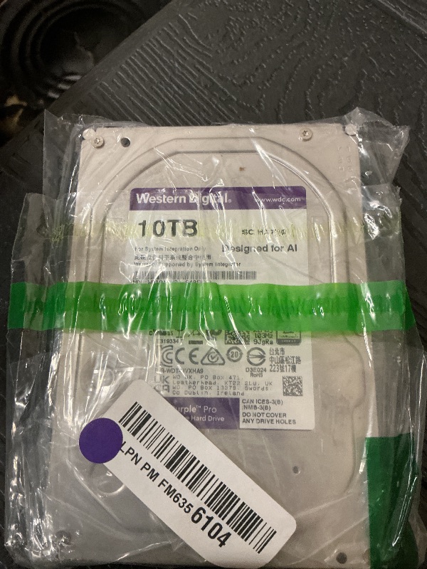 Photo 1 of Western Digital 10TB WD Purple Pro Internal Hard Drive