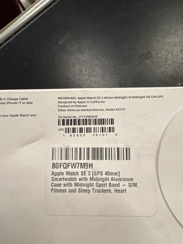 Photo 1 of Apple Watch SE 3 GPS 40mm Smartwatch