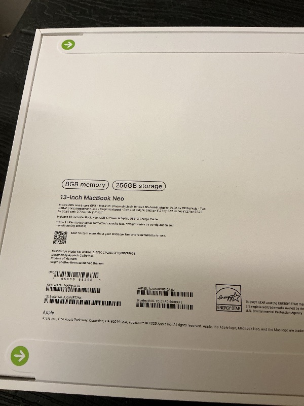 Photo 1 of Apple 2026 MacBook Neo 13-inch Laptop with A18 Pro chip: Built for AI and Apple Intelligence, Liquid Retina Display, 8GB Unified Memory, 256GB SSD Storage, 1080p FaceTime HD Camera; Blush