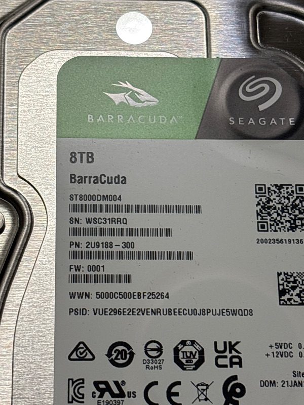 Photo 1 of Seagate 8TB BarraCuda Internal Hard Drive