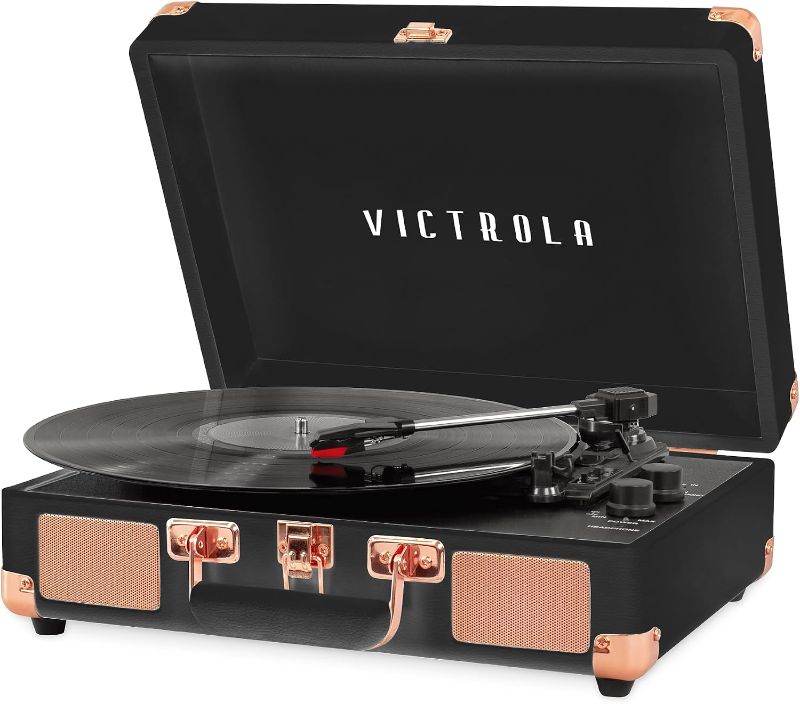Photo 1 of Victrola Journey - Bluetooth Suitcase Record Player - Black Rose Gold