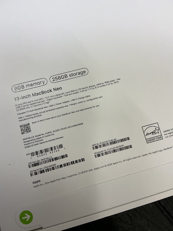 Photo 1 of Apple 2026 MacBook Neo 13-inch Laptop with A18 Pro chip: Built for AI and Apple Intelligence, Liquid Retina Display, 8GB Unified Memory, 256GB SSD Storage, 1080p FaceTime HD Camera; Blush