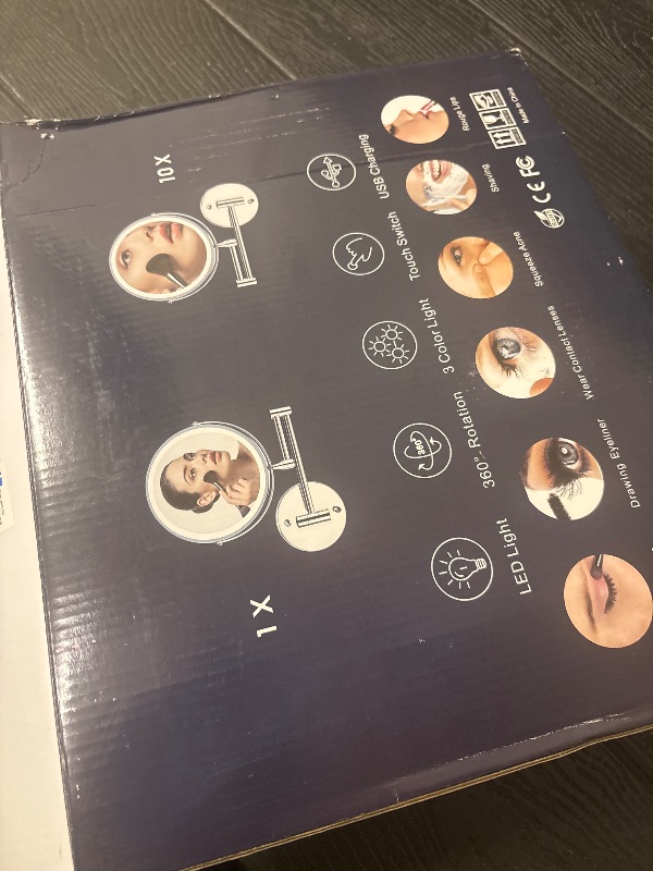 Photo 1 of MNIENT Wall Mounted Lighted Makeup Mirror