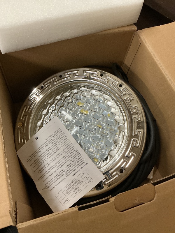Photo 1 of EDISHINE 10In 12V RGBW Inground Pool Light, IP68 Remote Control, 100FT Cord