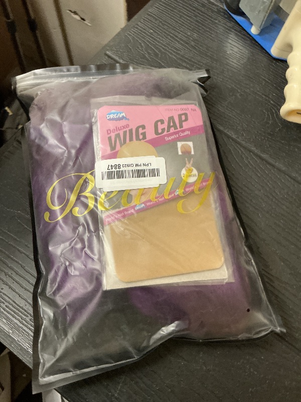 Photo 1 of JPIKAQIU Purple Synthetic Lace Front Wig - 24 Inch Body Wave