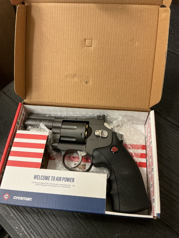 Photo 1 of Crosman SNR357 Snub Nose CO2 Revolver for Pellets and BBs - Dual Ammo 6-Shot Swing Out Cylinder, Full Metal Body, Adjustable Sights - Black/Grey