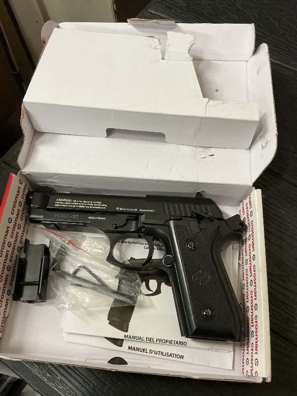 View 2 of Crosman CFAMP1L Full Auto P1 CO2-Powered BB Air Pistol With Laser Sight (Class II <1 mW)