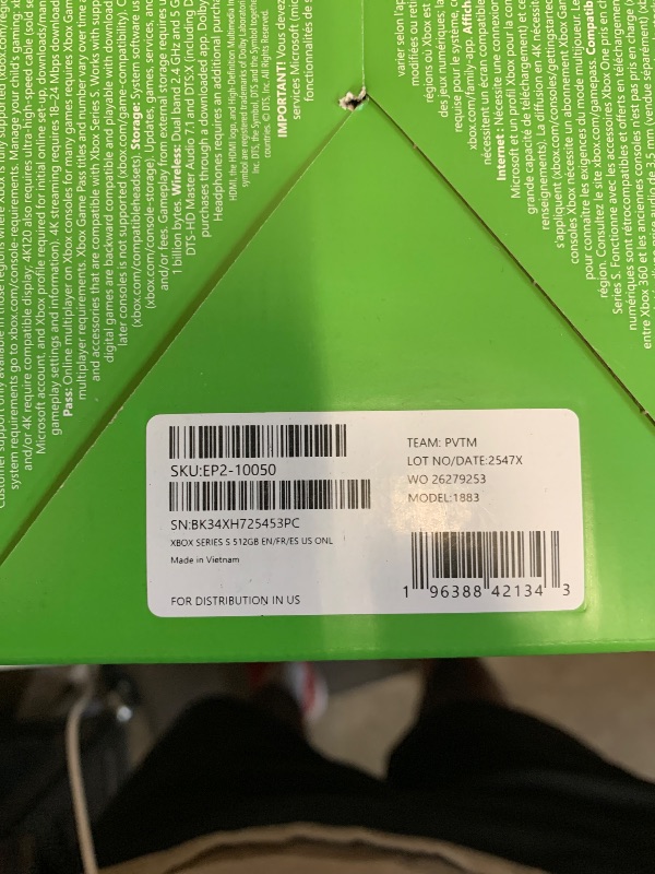 Photo 1 of Xbox Series S - All Digital Gaming Console - 512GB SSD - Includes Wireless Controller - 120FPS - Robot White