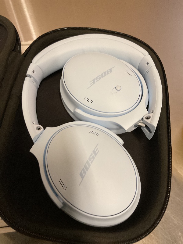 View 2 of Bose QuietComfort Headphones - Wireless Bluetooth Headphones, Active Over Ear Noise Cancelling and Mic, USB-C Charging, Deep Bass, Up to 24 Hours of Playtime, Ice Blue - Limited Edition Color