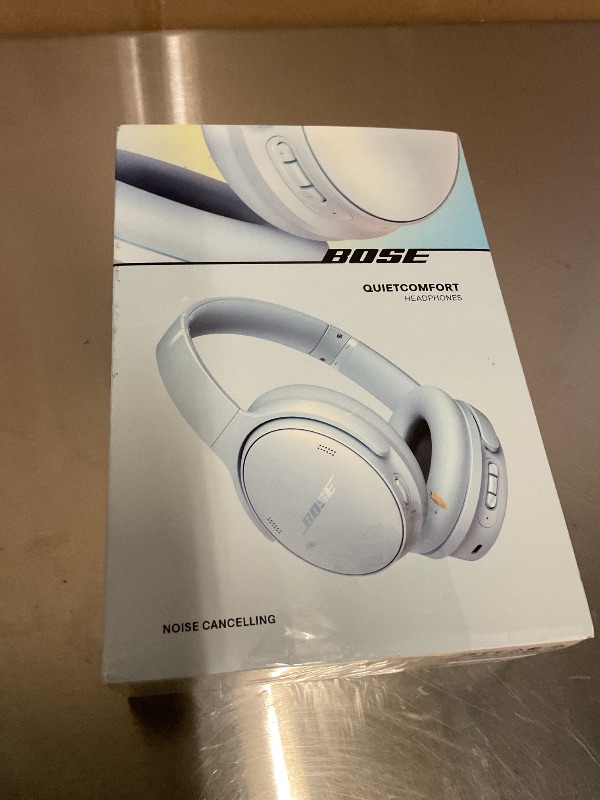 View 4 of Bose QuietComfort Headphones - Wireless Bluetooth Headphones, Active Over Ear Noise Cancelling and Mic, USB-C Charging, Deep Bass, Up to 24 Hours of Playtime, Ice Blue - Limited Edition Color