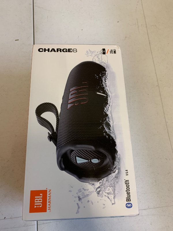 Photo 1 of JBL Charge 6 Portable Bluetooth Speaker, Waterproof, Drop-Proof - Black