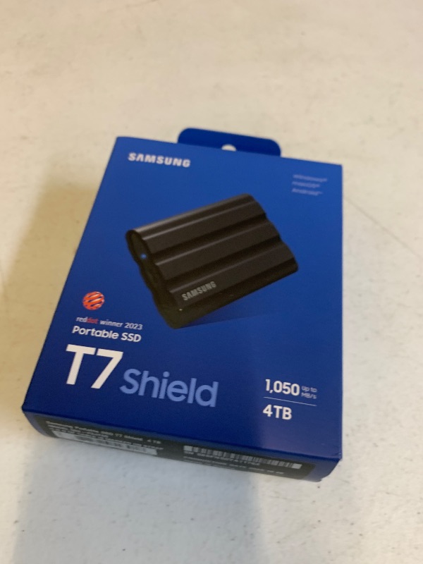 Photo 1 of Samsung T7 Shield Portable SSD 4TB, USB 3.2 Gen 2, Up to 1,050 MB/s