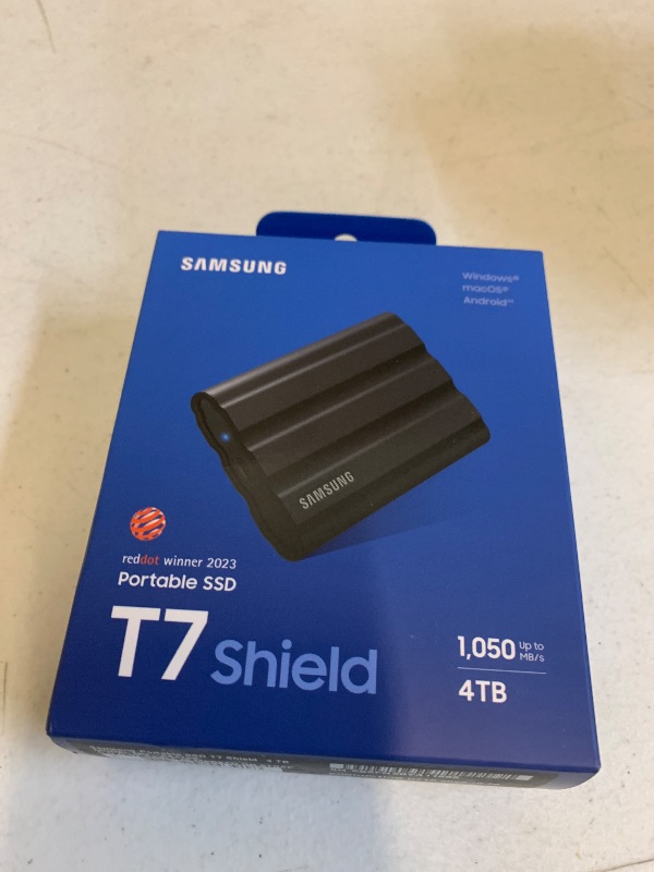 Photo 1 of Samsung T7 Shield Portable SSD 4TB, USB 3.2 Gen 2, Up to 1,050 MB/s