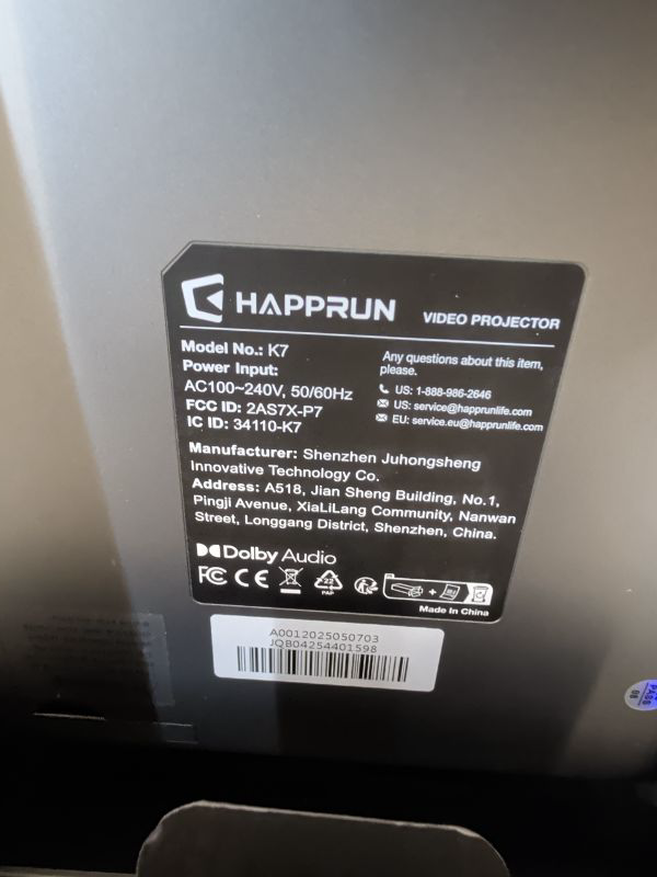 Photo 1 of HAPPRUN 2500 ANSI Lumen 4K Projector with Google TV
