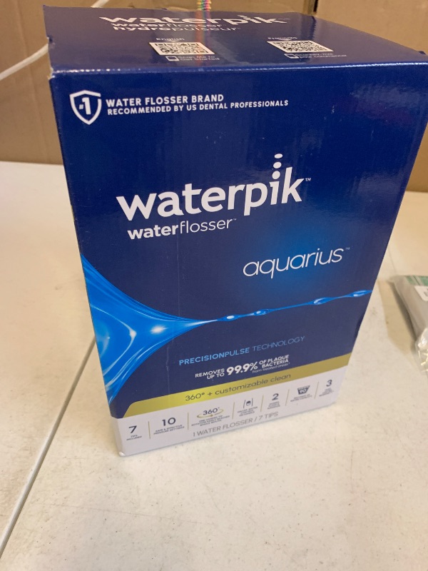 View 2 of Waterpik Aquarius Countertop Water Flosser with 10 Settings, 7 Tips, White