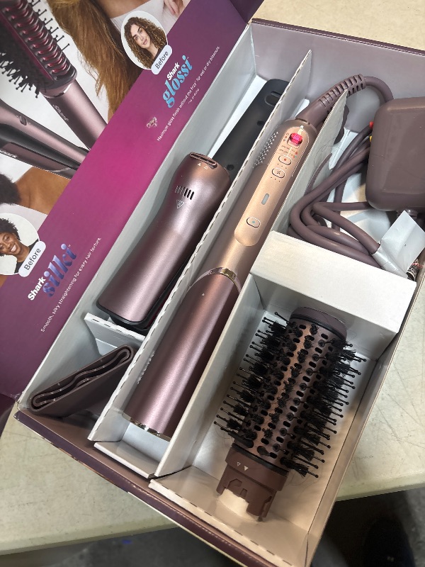 Photo 1 of Shark FlexFusion Ceramic Air Styler, Straightener+Curler, Blush, HD641S