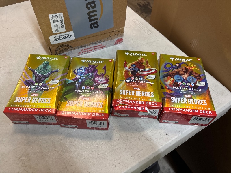 Photo 1 of Magic: The Gathering | Marvel Super Heroes Collector’s Edition Commander Deck Bundle - Includes All 4 Surge Foil Decks (Avengers Assemble, Wakanda Forever, The Fantastic Four, Doom Prevails)