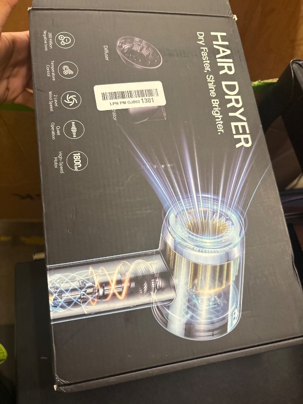 Photo 1 of High Speed Hair Dryer with Diffuser, 5X Fast Drying, Lightweight, Grey