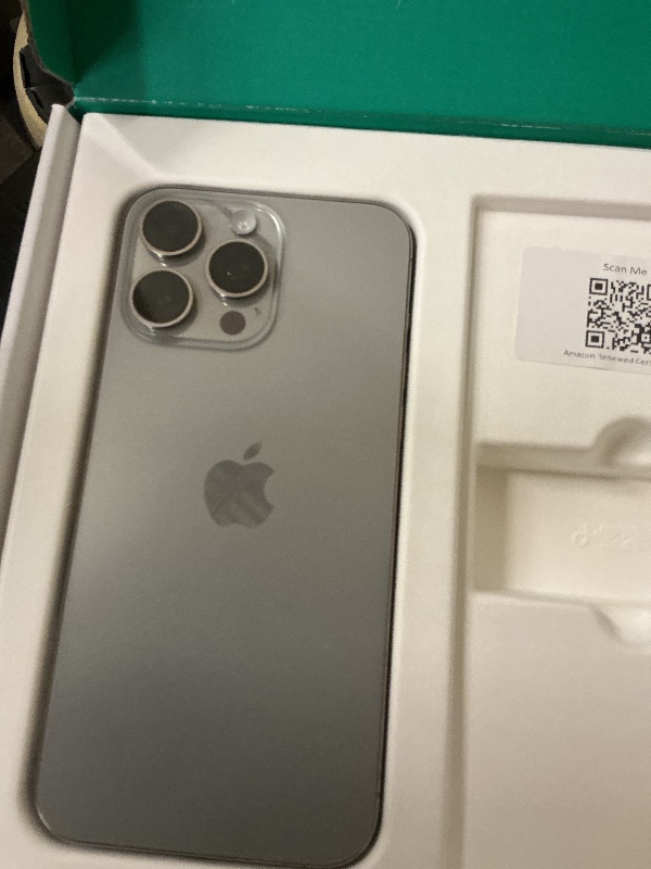 Photo 1 of Apple iPhone 15 Pro Max, 256GB, Natural Titanium - Unlocked (Renewed Premium)