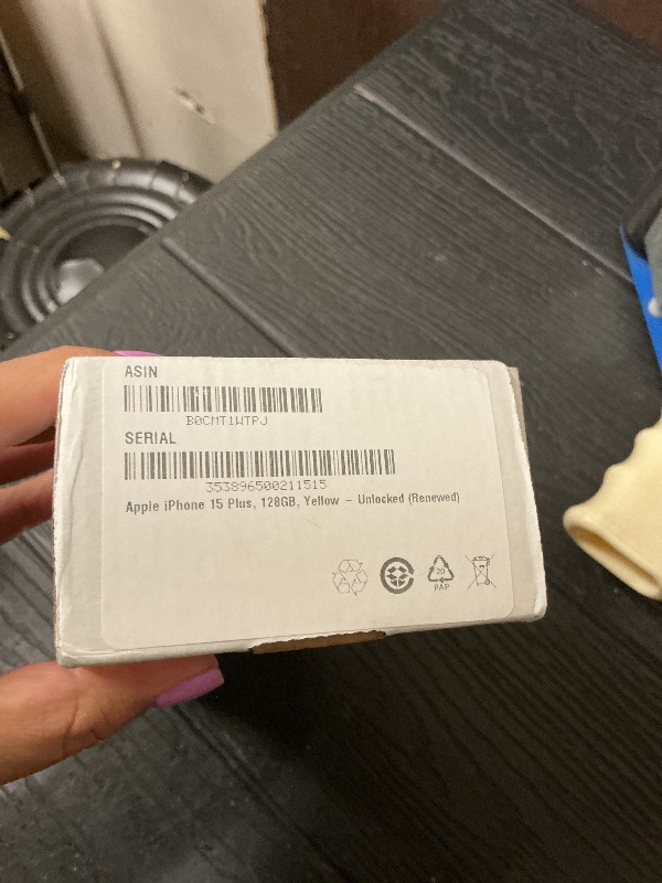 Photo 1 of Apple iPhone 15 Plus, 128GB, Yellow (Renewed)