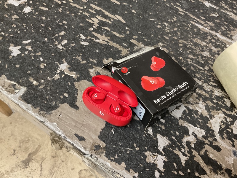 Photo 1 of Beats Studio Buds - True Wireless Noise Cancelling Earbuds - Compatible with Apple & Android, Built-in Microphone, IPX4 Rating, Sweat Resistant Earphones, Class 1 Bluetooth Headphones - Red