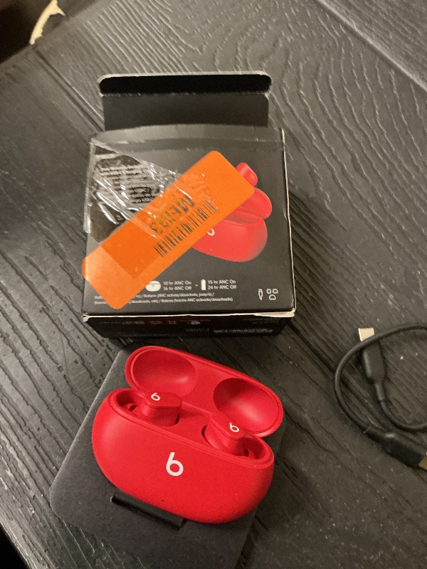 Photo 1 of Beats Studio Buds - True Wireless Noise Cancelling Earbuds - Compatible with Apple & Android, Built-in Microphone, IPX4 Rating, Sweat Resistant Earphones, Class 1 Bluetooth Headphones - Red