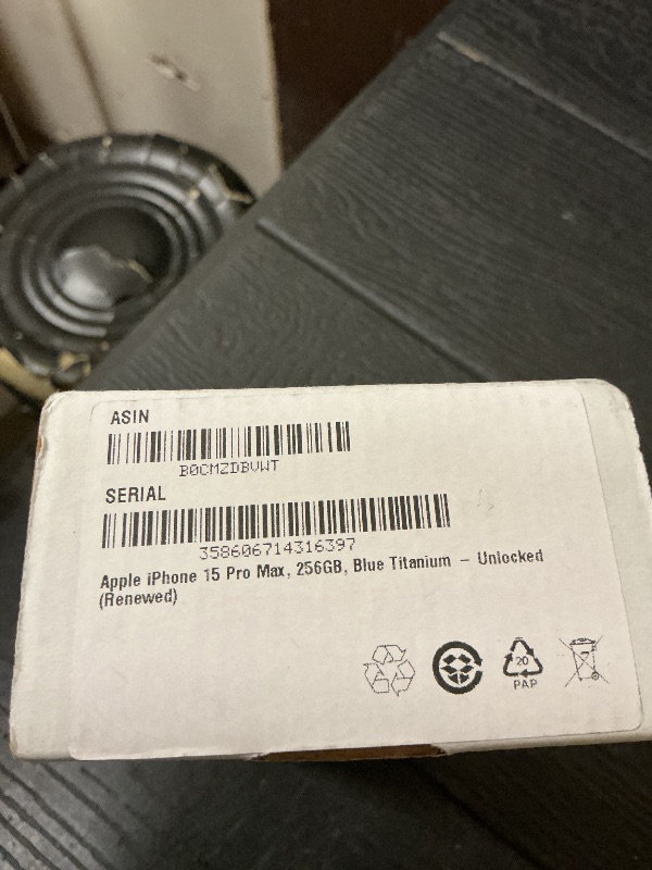 Photo 1 of Apple iPhone 15 Pro Max, 256GB, Blue Titanium (Renewed)