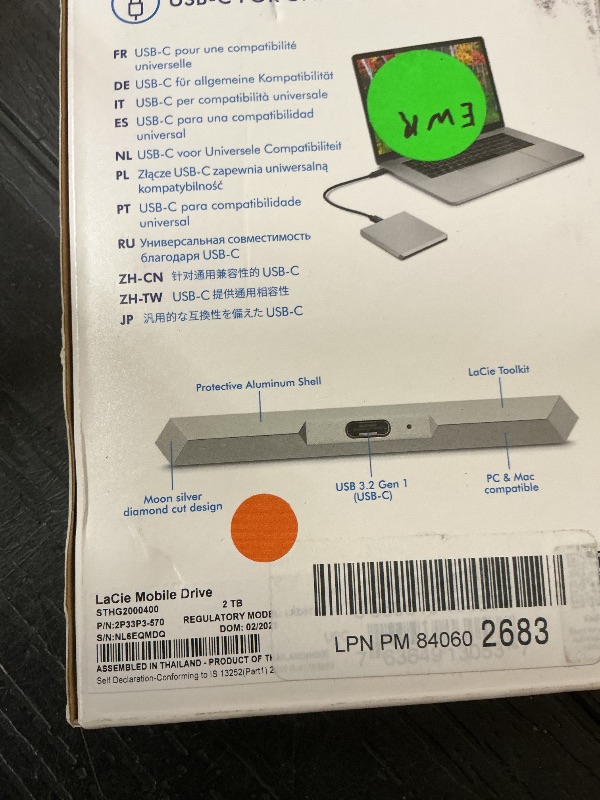 Photo 1 of LaCie Mobile Drive 2TB External Hard Drive