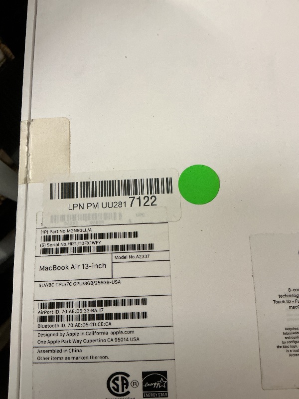 View 4 of Apple MacBook Air Laptop M1 Chip 13" Retina 256GB Silver