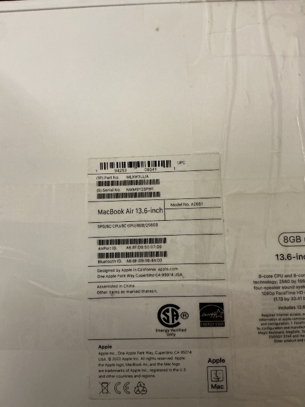 Photo 1 of Apple MacBook Air M2 Laptop