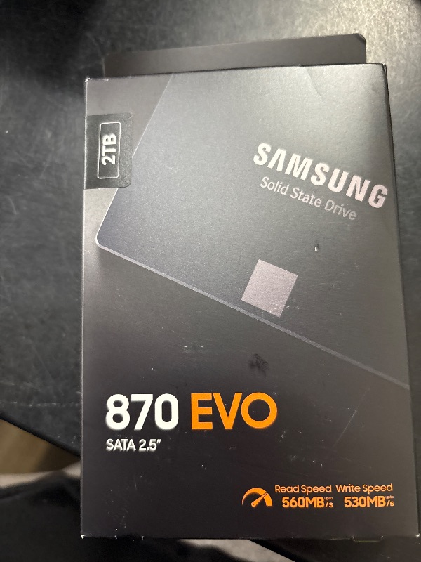 Photo 1 of Samsung SSD 870 EVO SATA III 2.5” 2TB, Read Speeds Up to 560MB/s
SATA Internal Solid State Drive, Upgrade PC or Laptop Memory & Storage for IT Pros, Creators, Everyday Users (MZ-77E2T0B/AM)